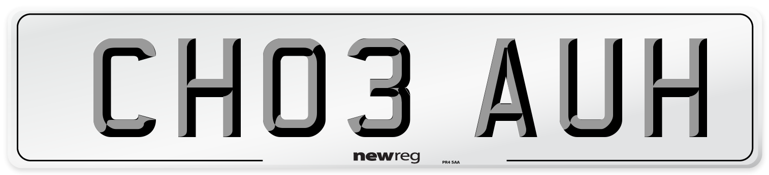 CH03 AUH Number Plate from New Reg